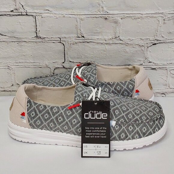 'HEY DUDE' WENDY BOHO EMBROIDERY RED CAP LACE SHOES - Picture 5 of 16